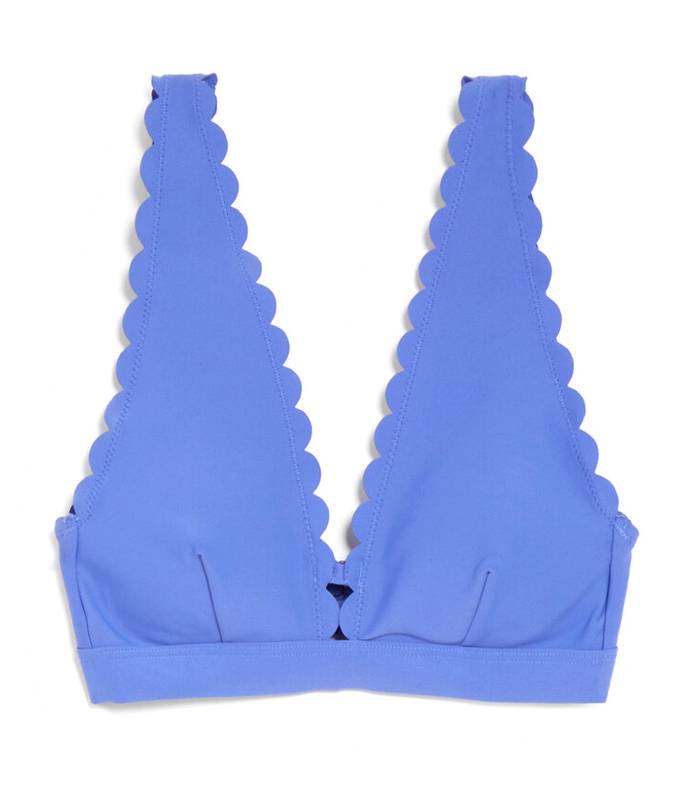 Neoprene Padded Scallop Plunge Bikini Top Lupin
