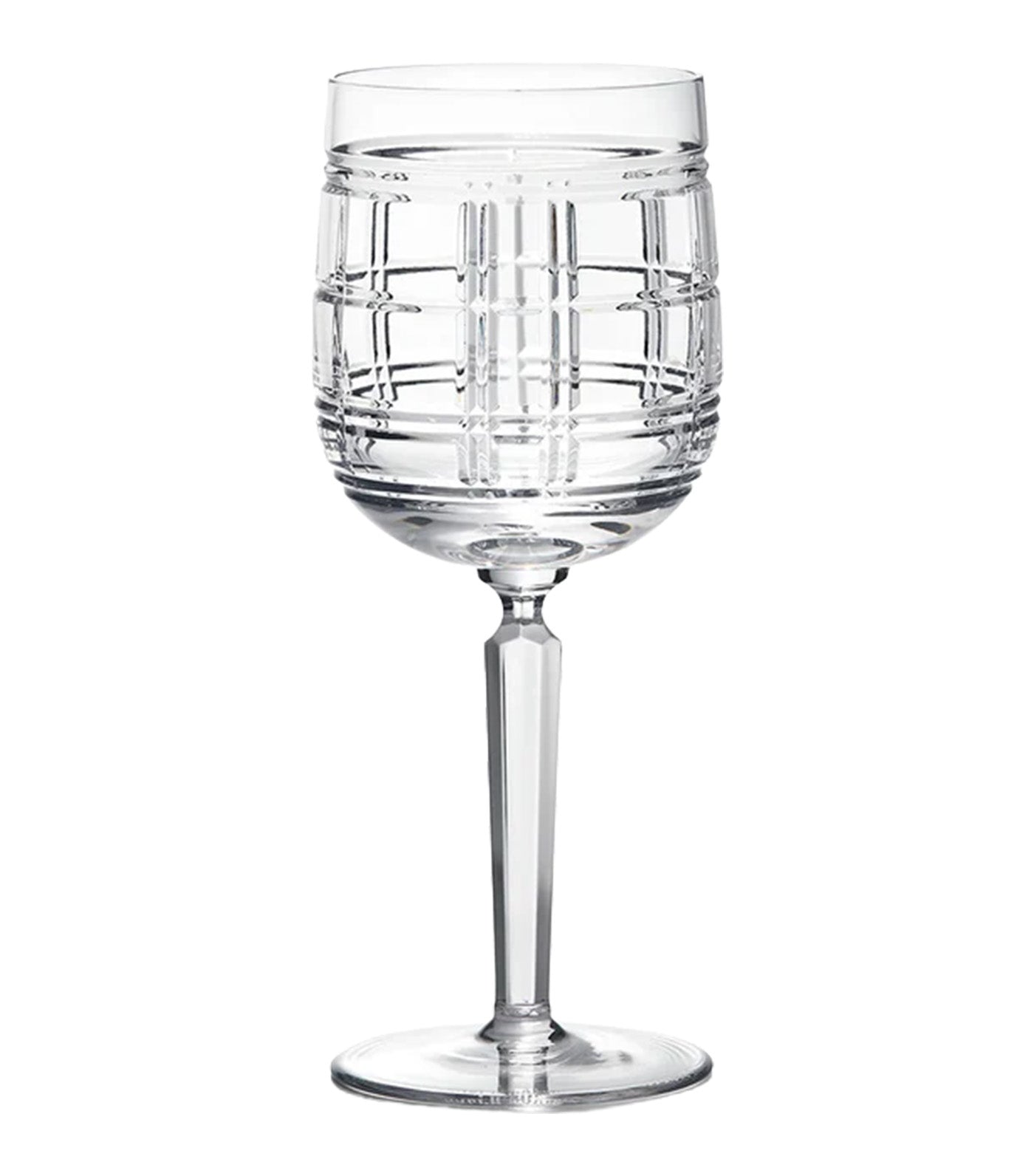 Hudson Plaid White Wine Glass