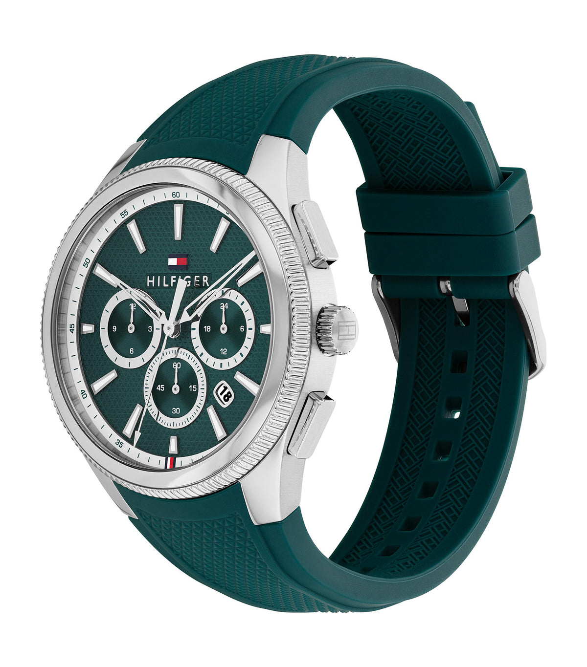 1792250 Silicone Watch Silver and Green