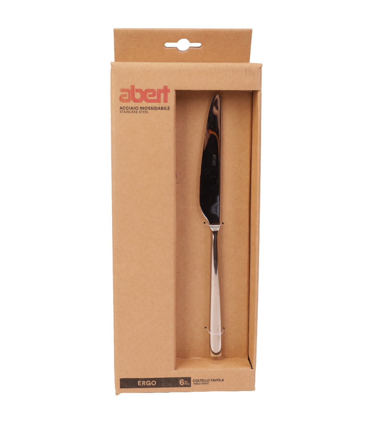 Ergo 18/10 Table Knife, Set of 6, Avana Box