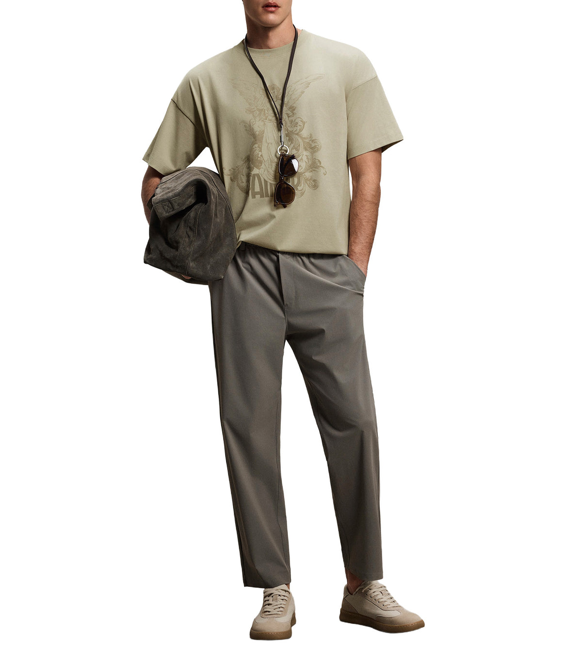 Men's Essential Smart Casual Trousers Light Green