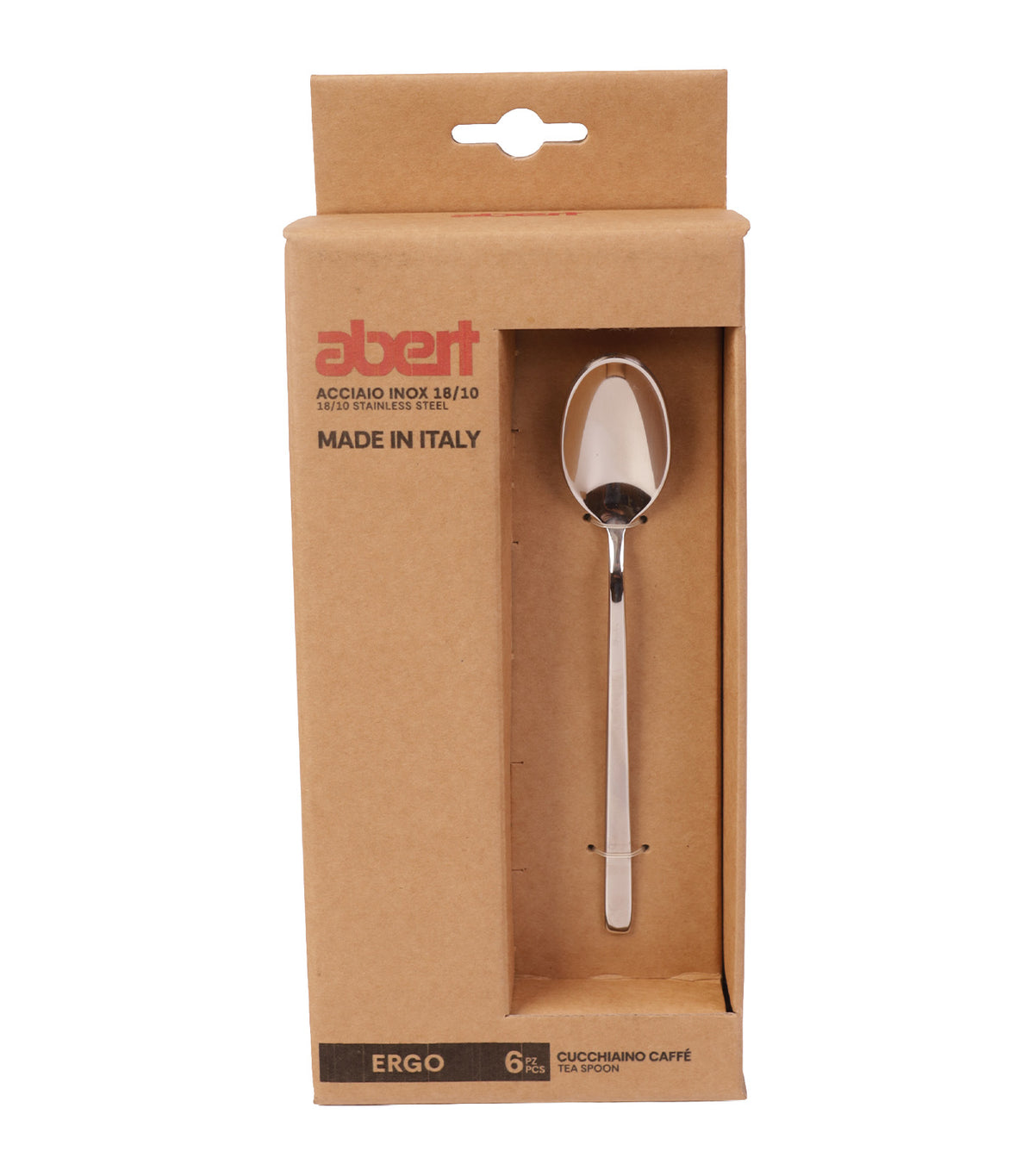 Ergo 18/10 Teaspoon, Set of 6, Avana Box
