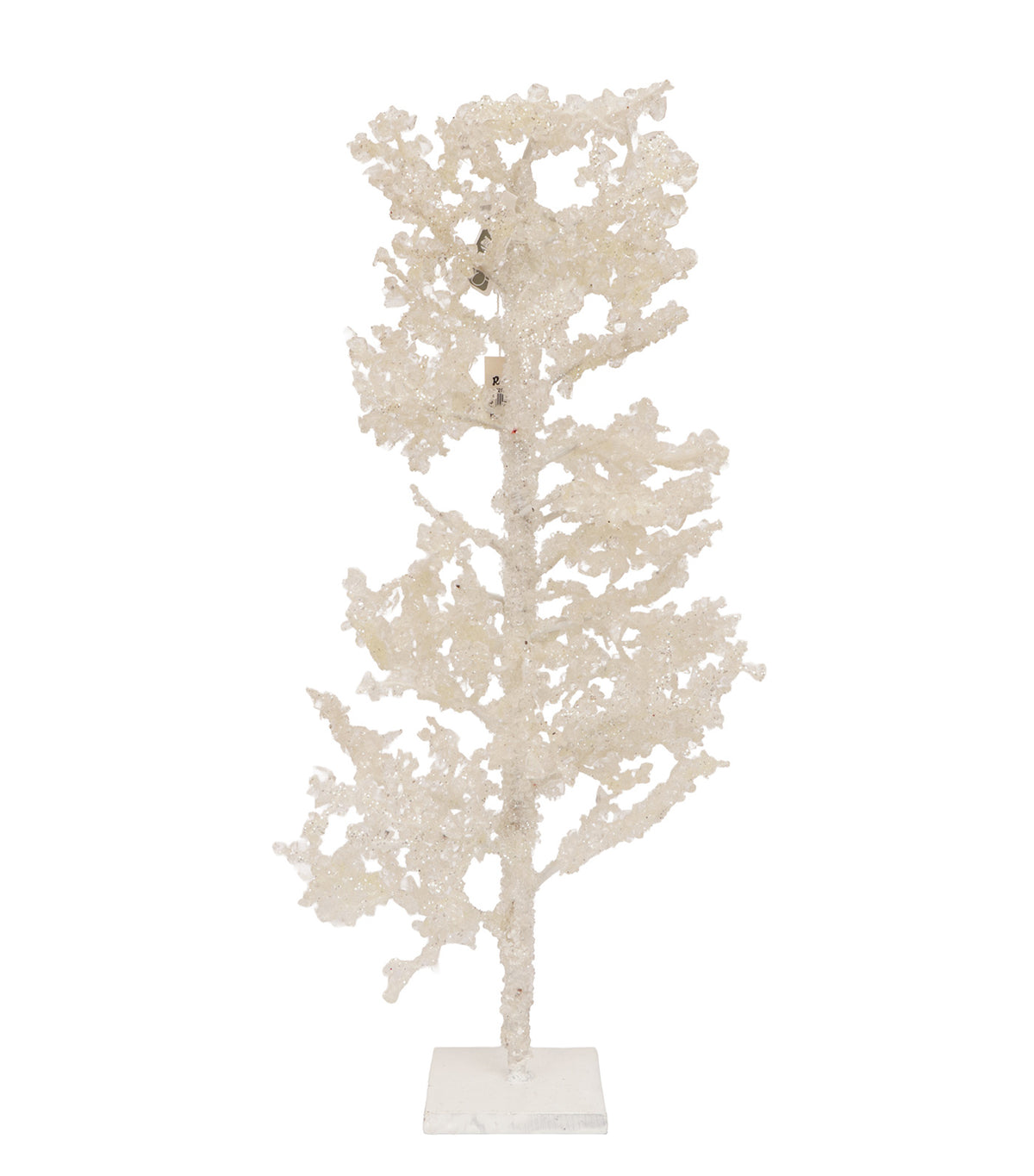 24in Christmas Beaded Diamond Tree White