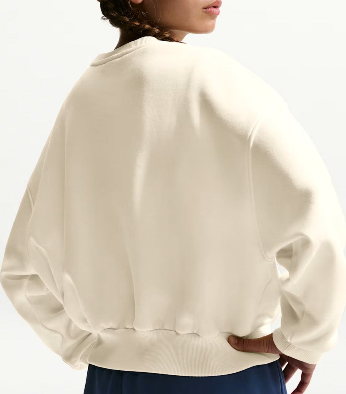 Sportswear Club Fleece Older Kids' Girls' Boxy Crew-Neck Sweatshirt Soft Pearl