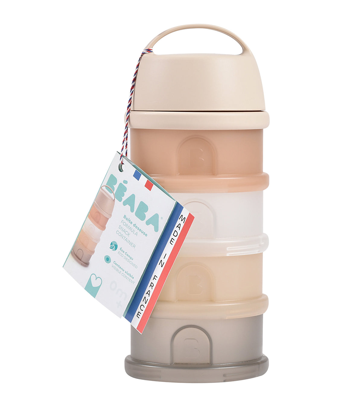 Formula Milk Container 4 Compartments Clay/Translucent