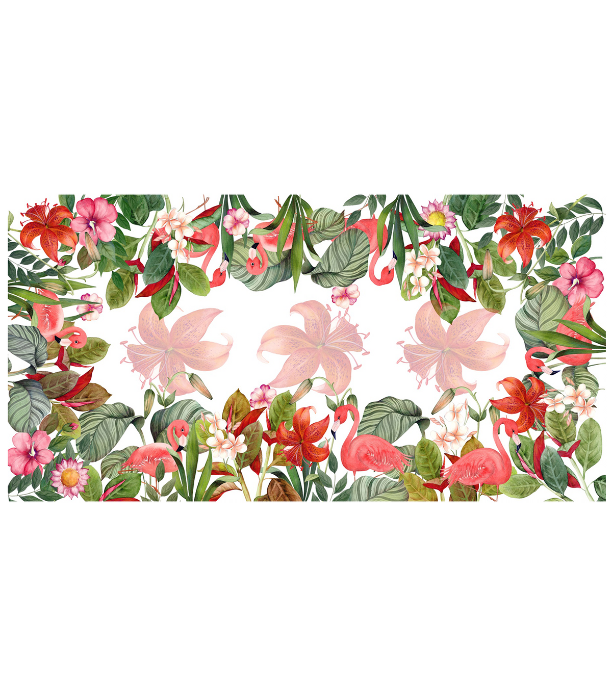 Flamingos Cotton Satin Tablecloth