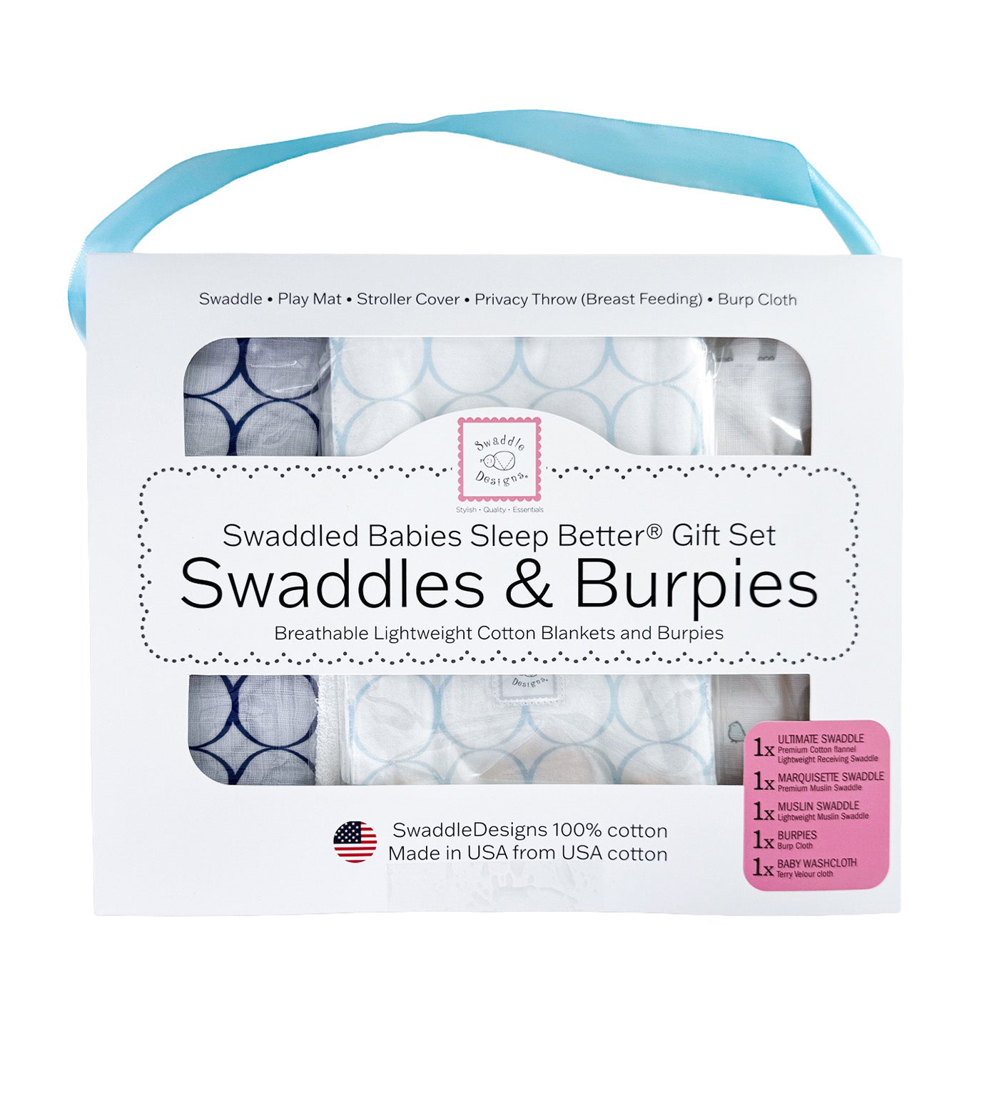 Babies Sleep Better® Swaddles & Burpies Gift Set BL008