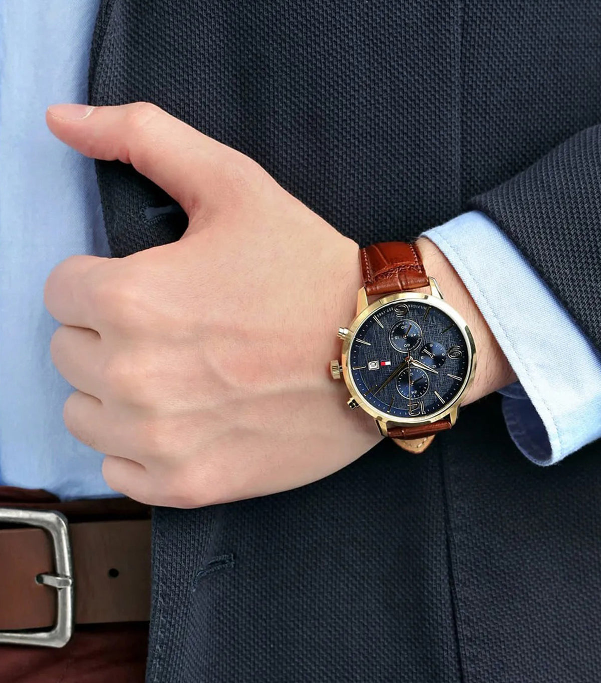 Liam 1710359 Leather Watch Gold and Brown