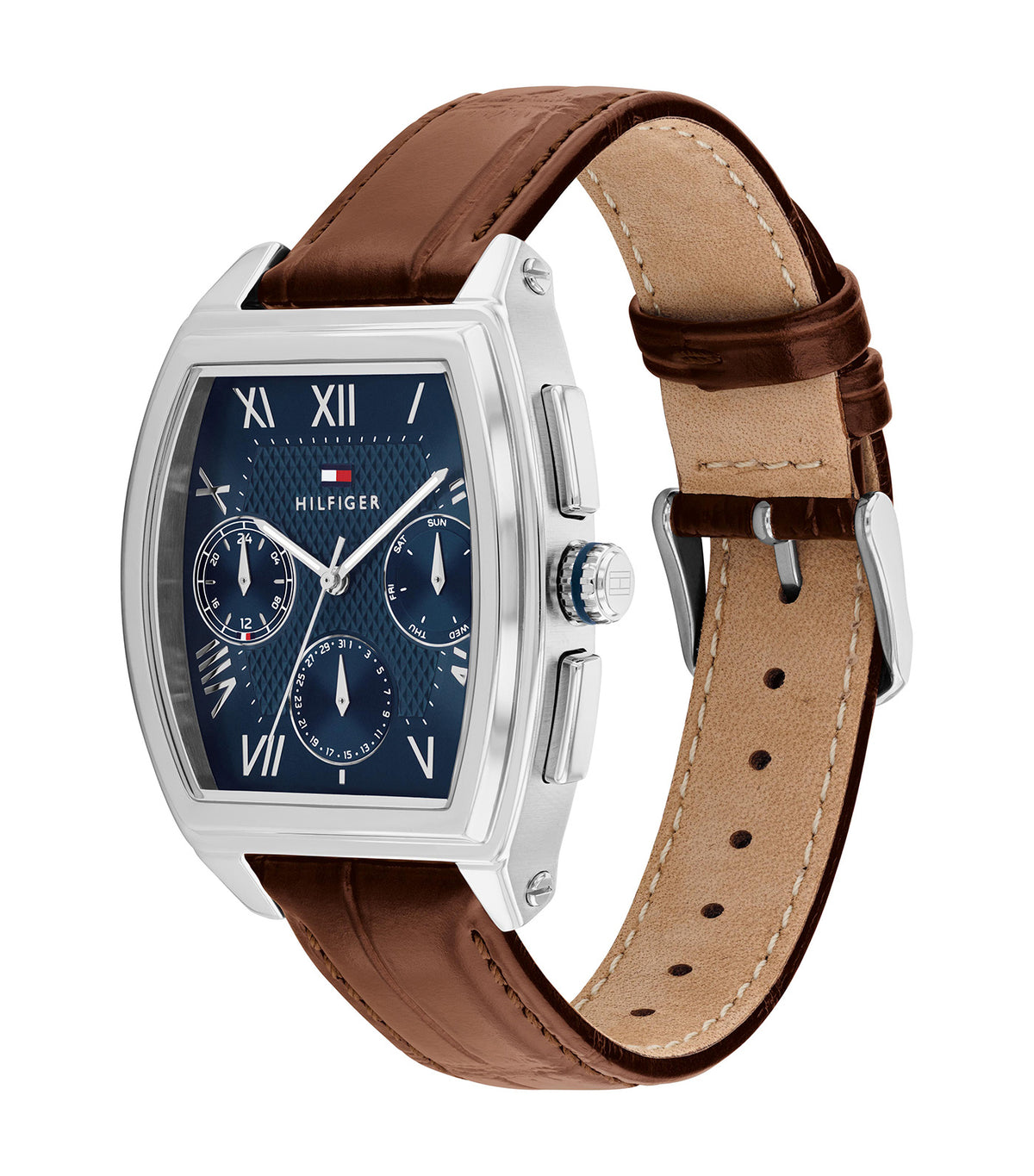 1710760 Leather Watch Silver and Brown