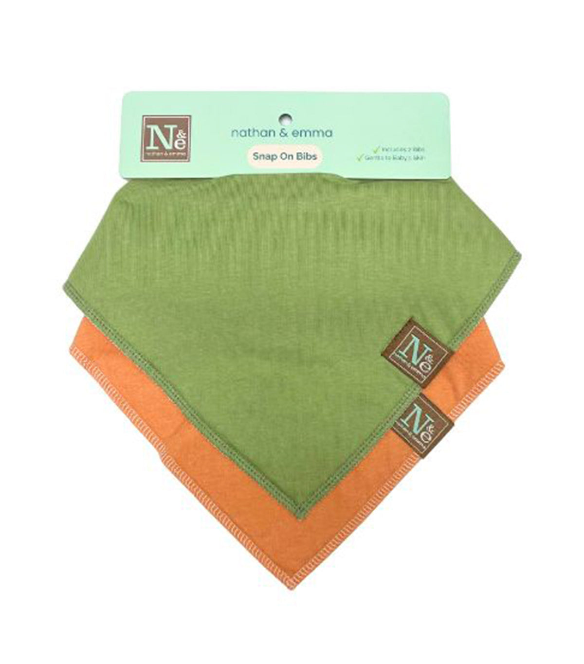Bandana Cotton/Fleece Bib Green/Orange