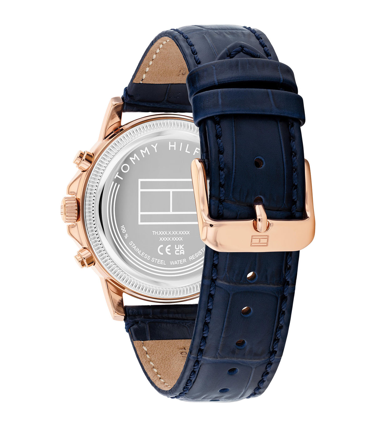 Stewart 1710747 Leather Watch Blue and Rose Gold