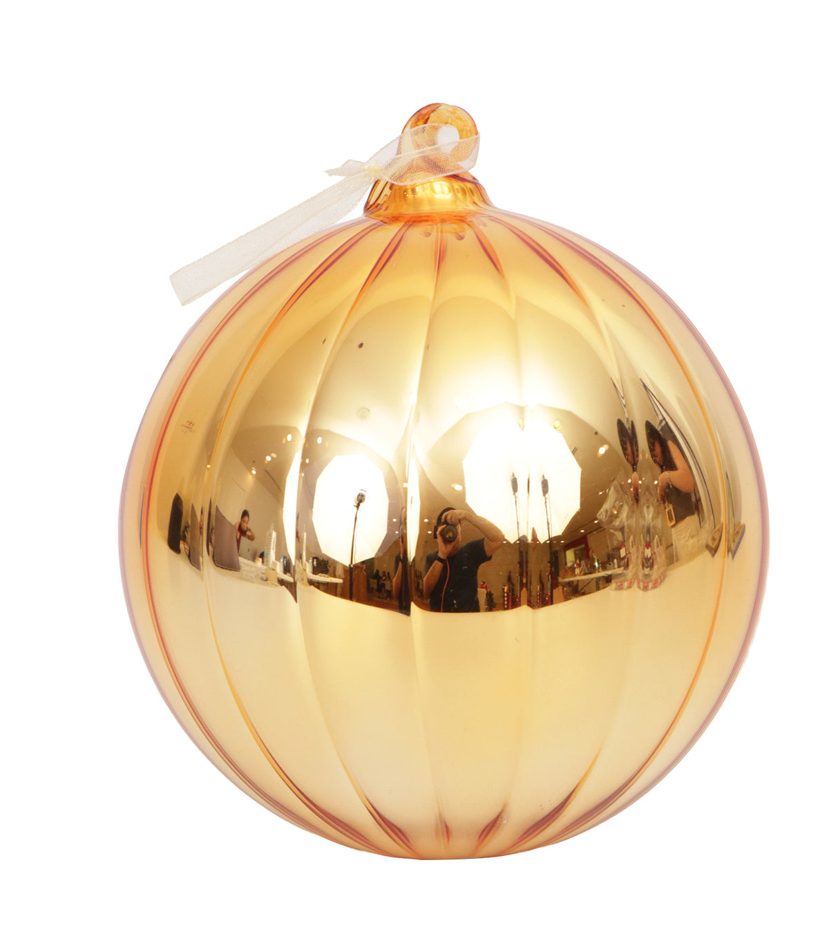 150mm Christmas Glass Ball Gold