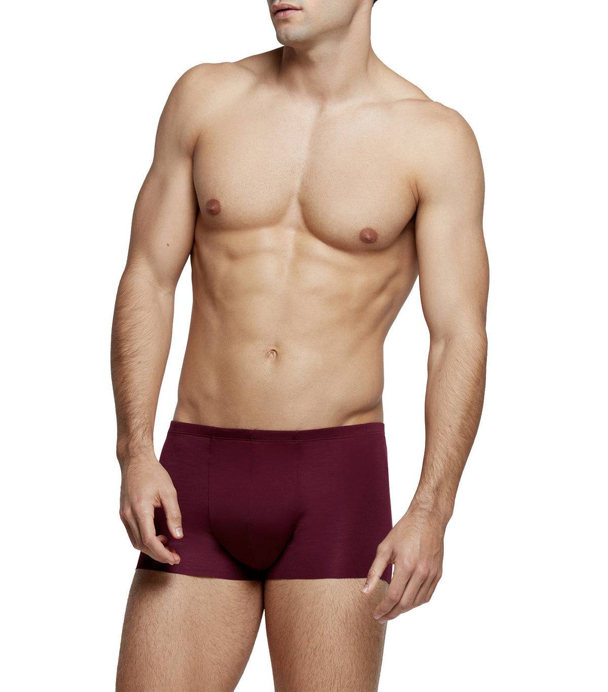 Men's Icon "The One Collection" Modal Elastic-Waistband Trunk Wine Red
