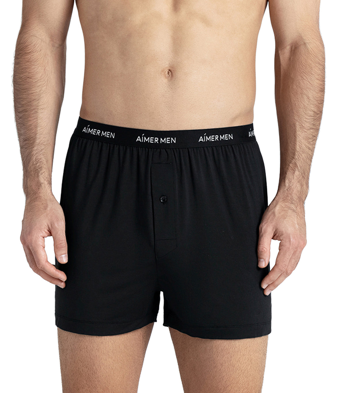 Men's Modal Elastic-Waistband Boxer Black