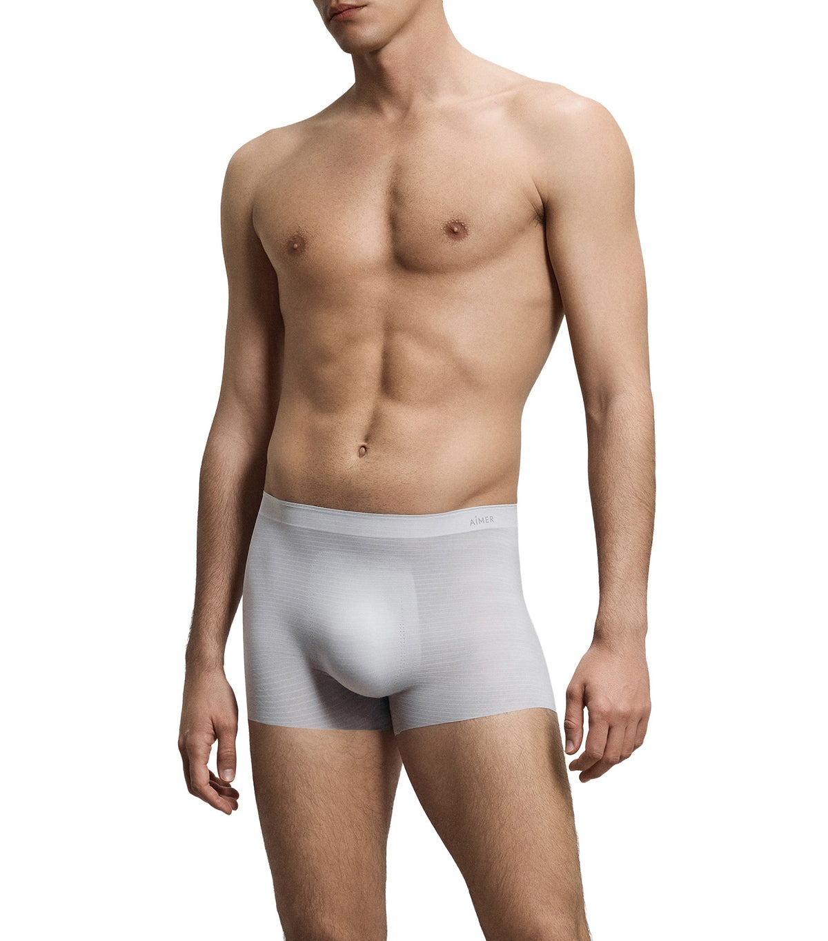 U-Shape Cooling Elastic-Waistband Trunk Light Gray