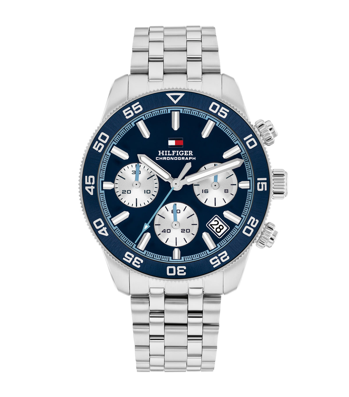 1710743 Chrono Watch Silver and Blue