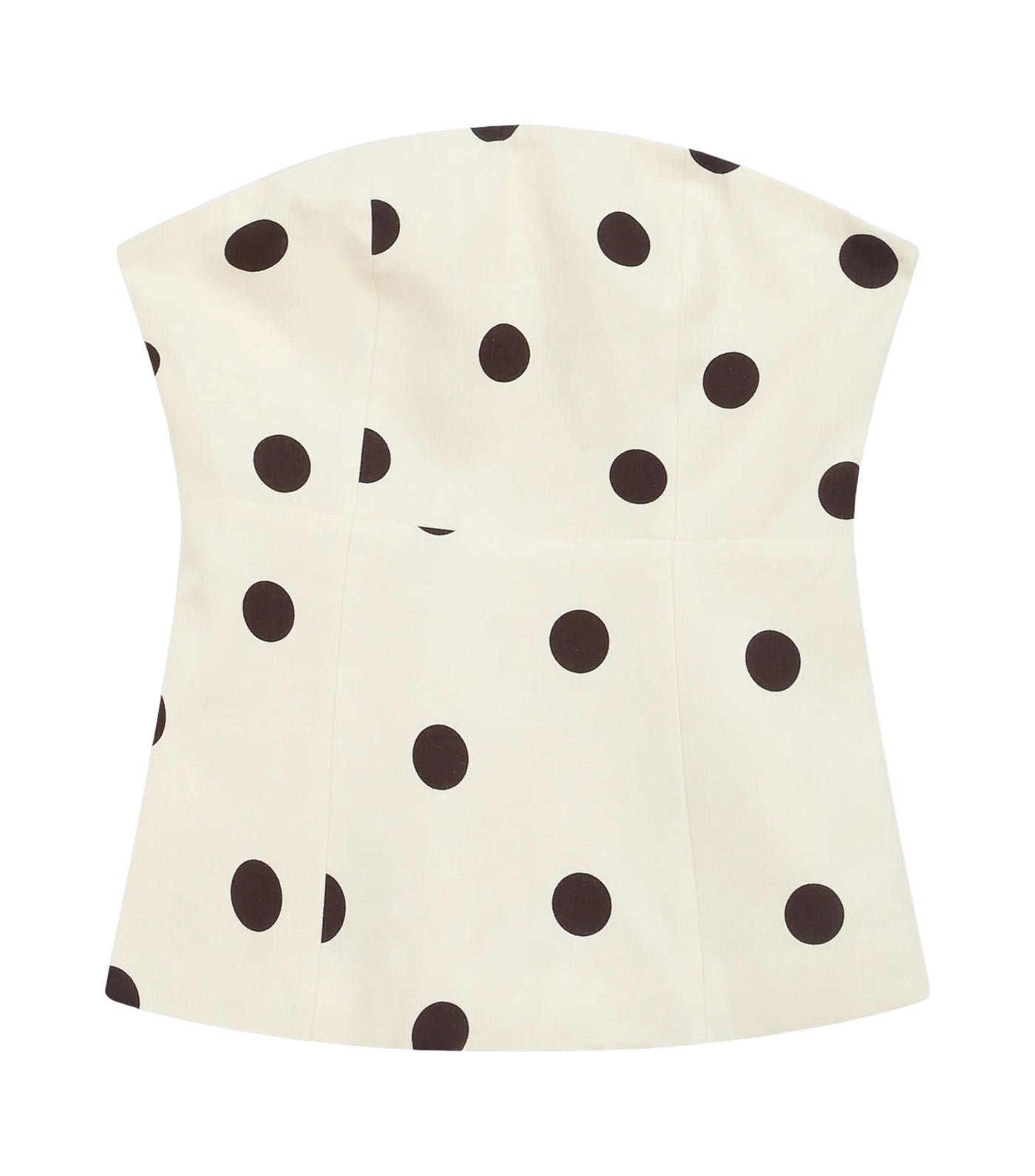 Wixie Polka-Dot Peplum Bustier Ecru