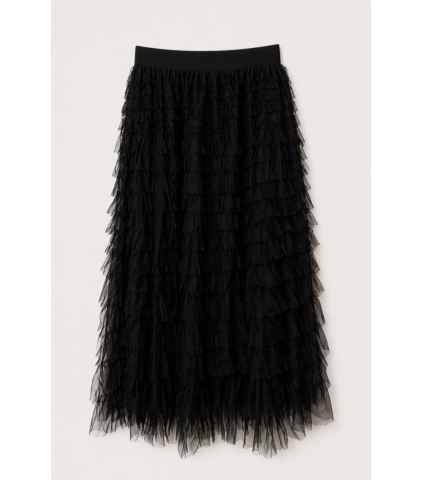 Tiered Maxi Skirt Black