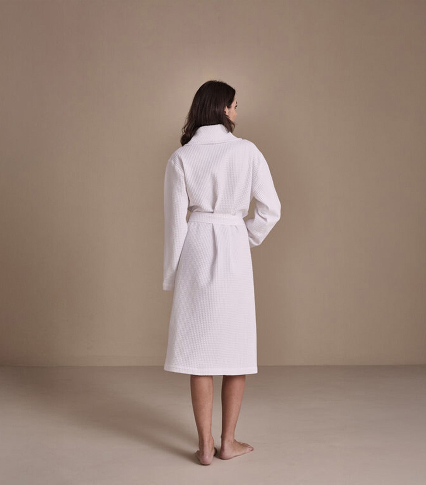 Waffle Bathrobe White