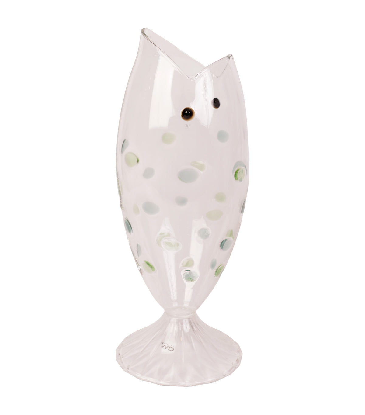 Monterey Fish-Shaped Polka Dot Design Glass Carafe, Green