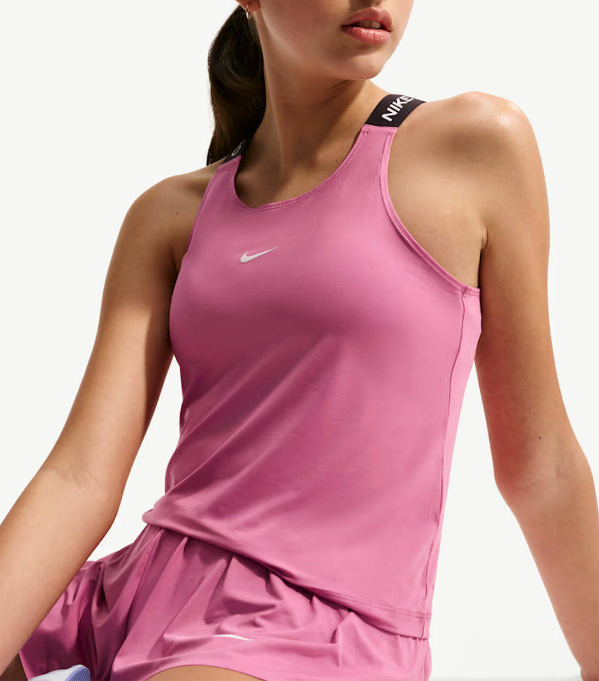 Pro Big Kids' (Girls') Dri-FIT Tank Top Peony/Black/White