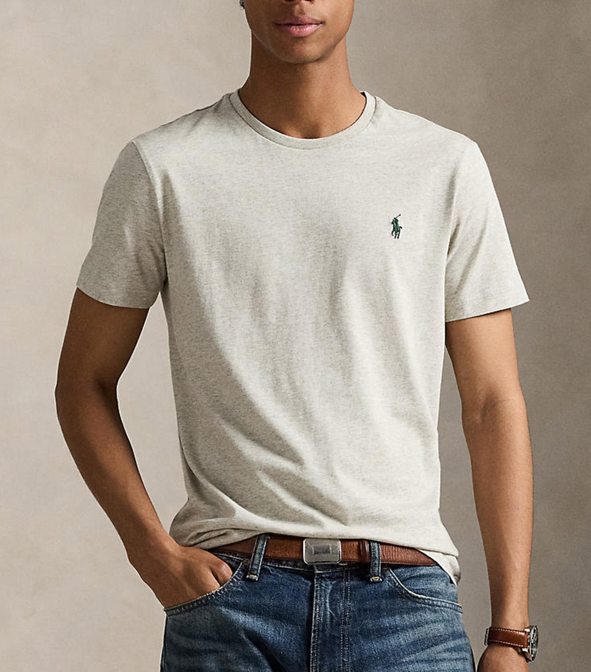 Jersey Crewneck T-Shirt Gray