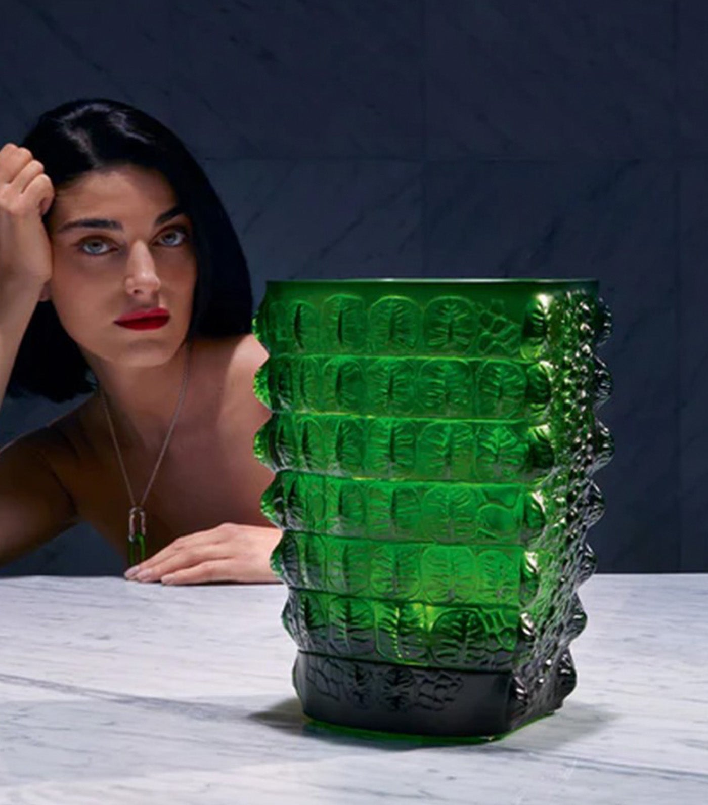 Croco Vase Amazon Green