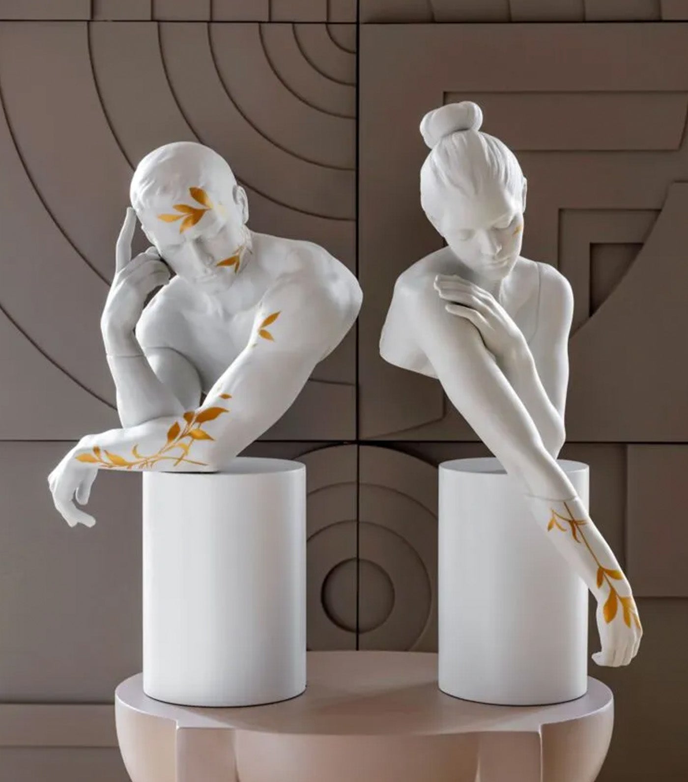 Reflections of Nature - Him Sculpture. White-gold