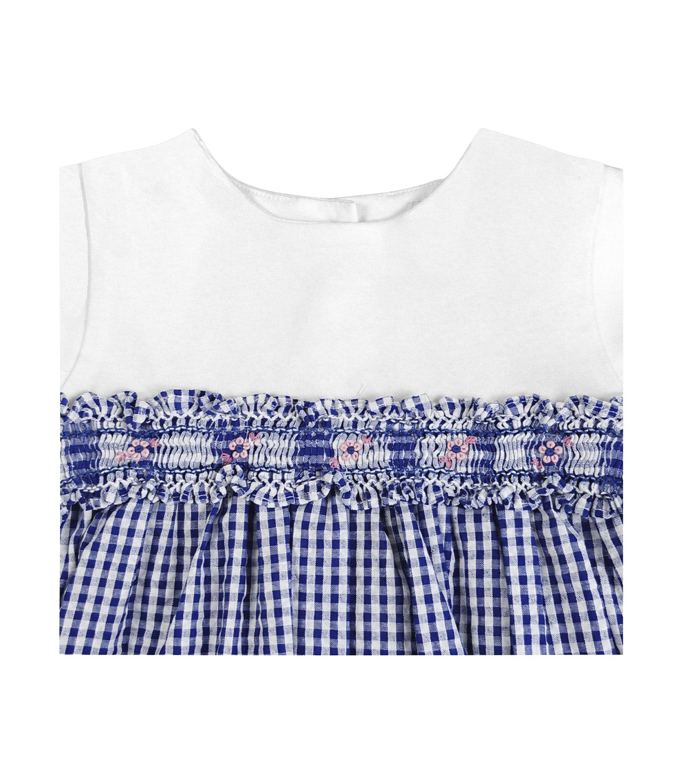 Margaery Girls Checkered Smocked Dress Blue