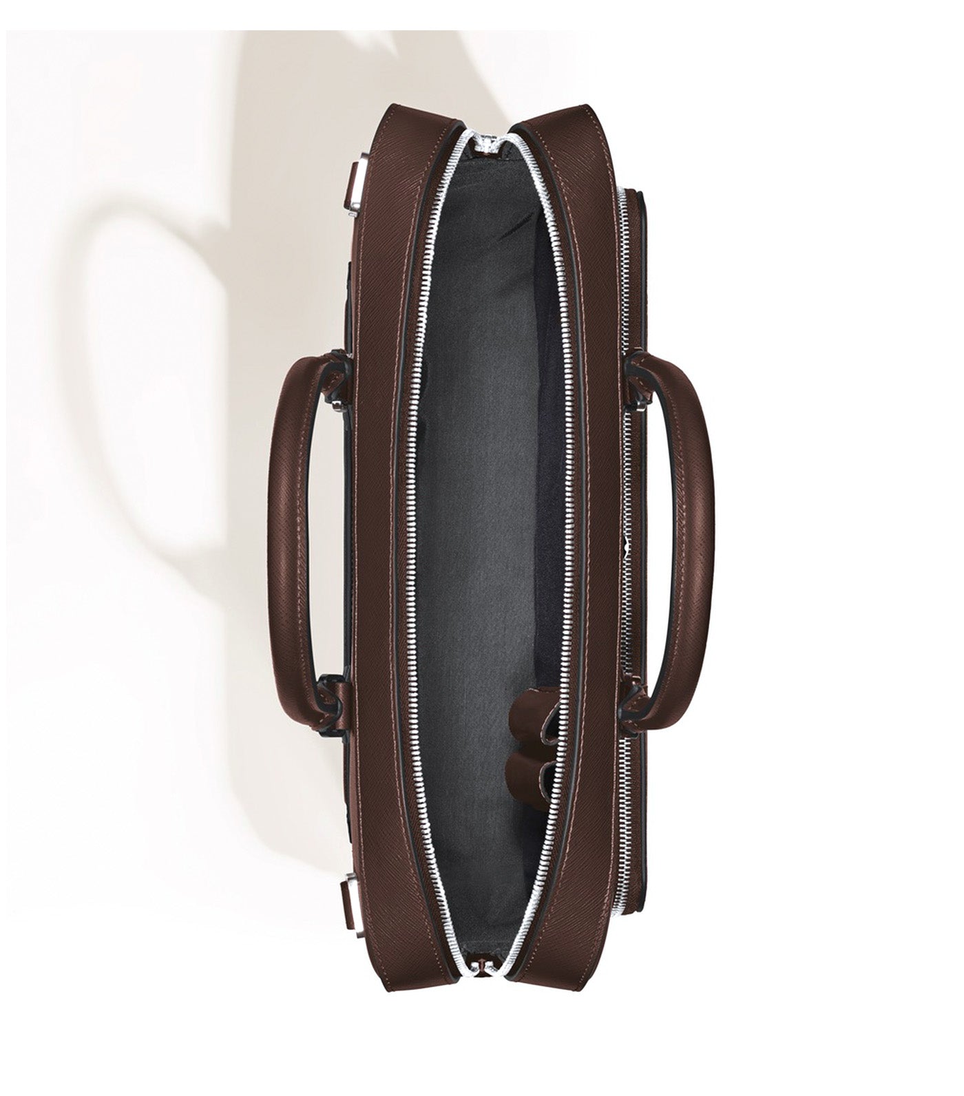 Medium Briefcase with Pocket in Sartorial Leather Brown