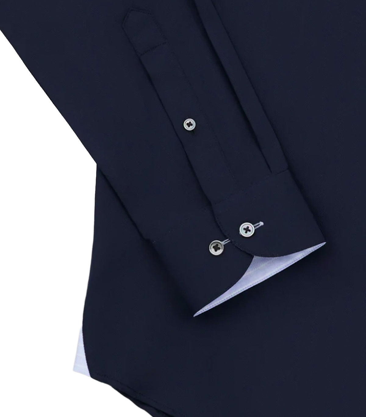 Kashuku Easy Care Herringbone Long Sleeves Shirt Ink Blue
