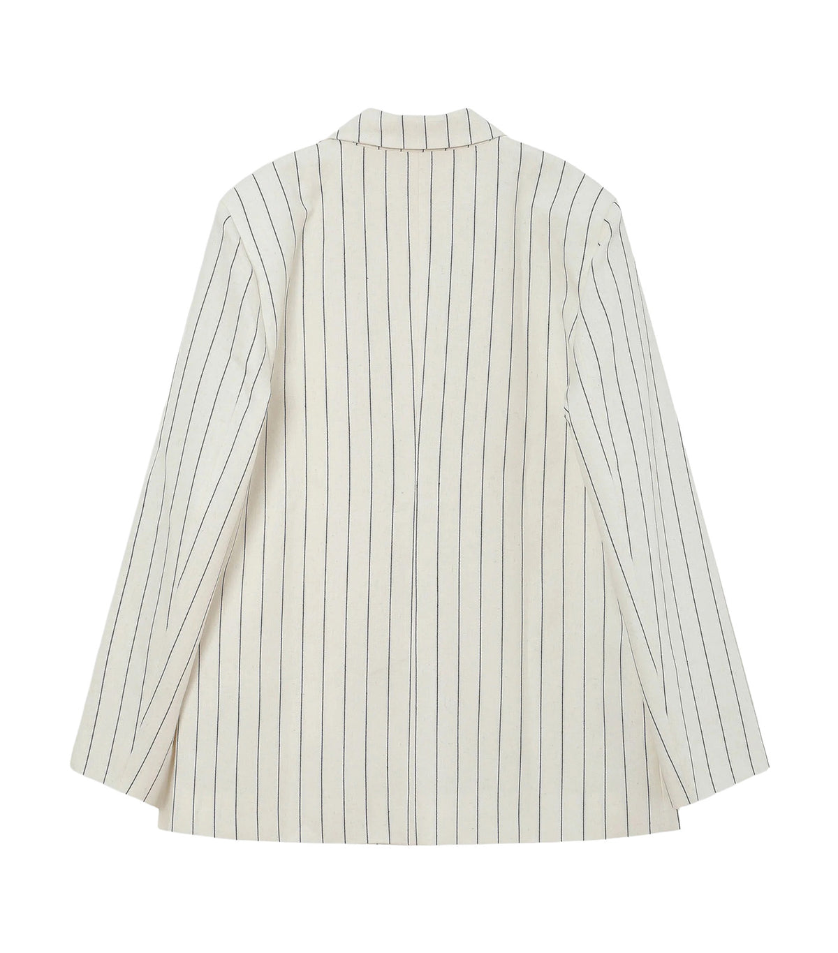 Velvet Striped Straight Blazer White