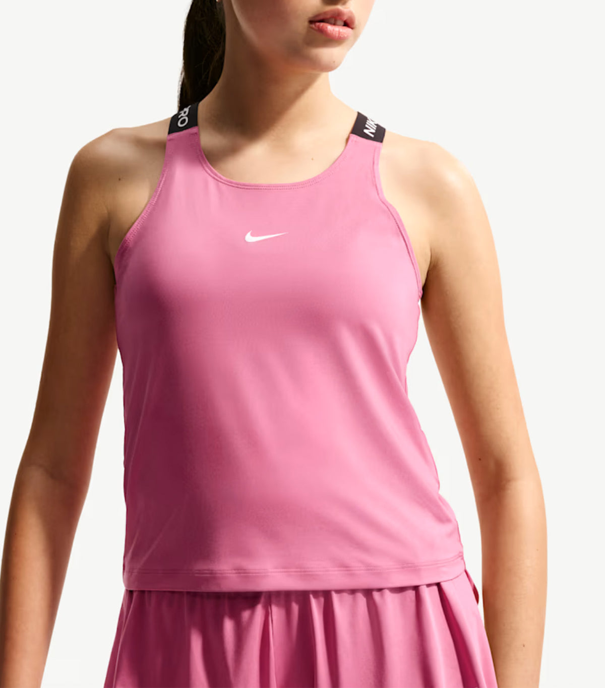 Pro Big Kids' (Girls') Dri-FIT Tank Top Peony/Black/White