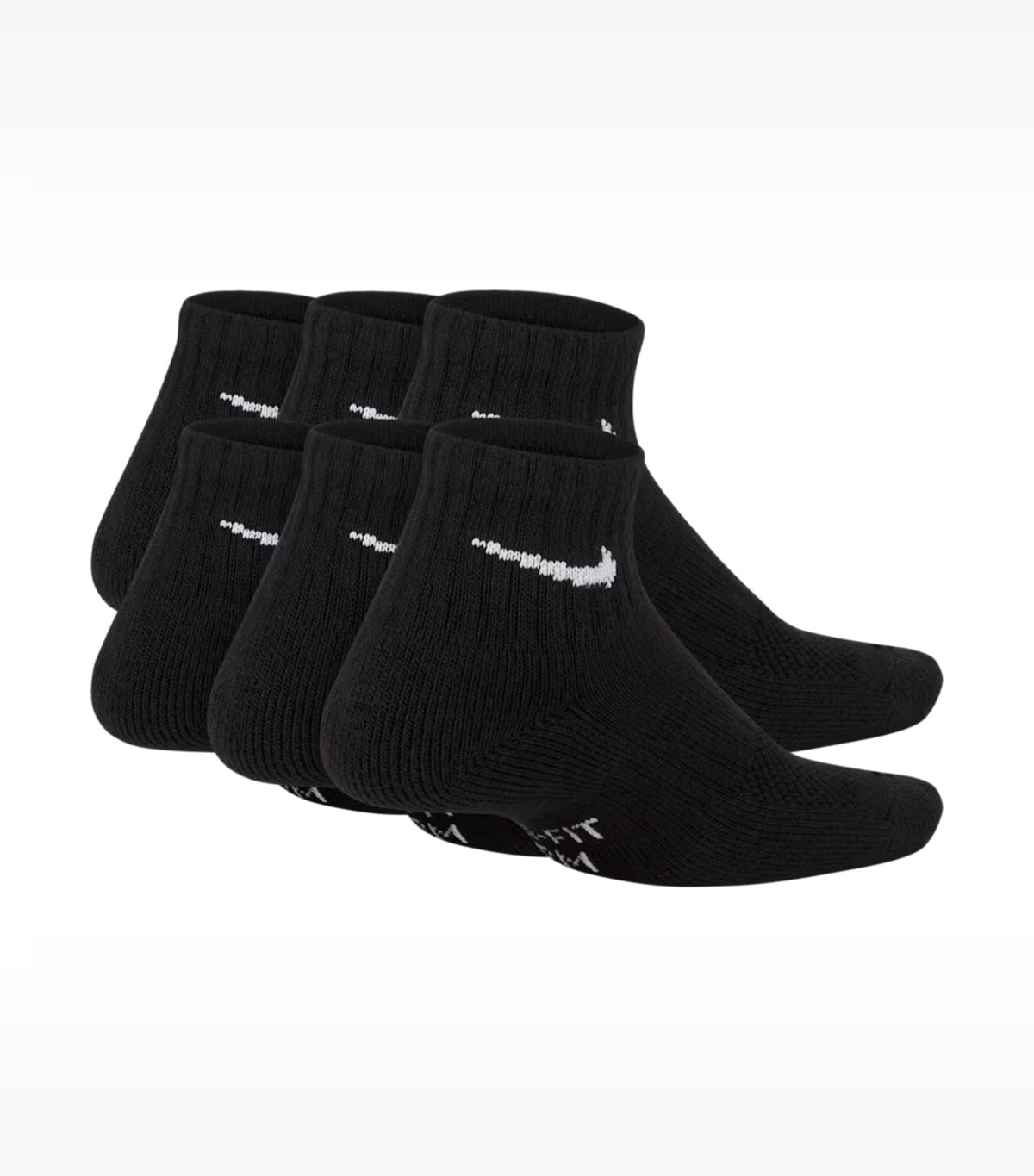 Everyday Kids' Cushioned Ankle Socks Black/White (6 Pairs)