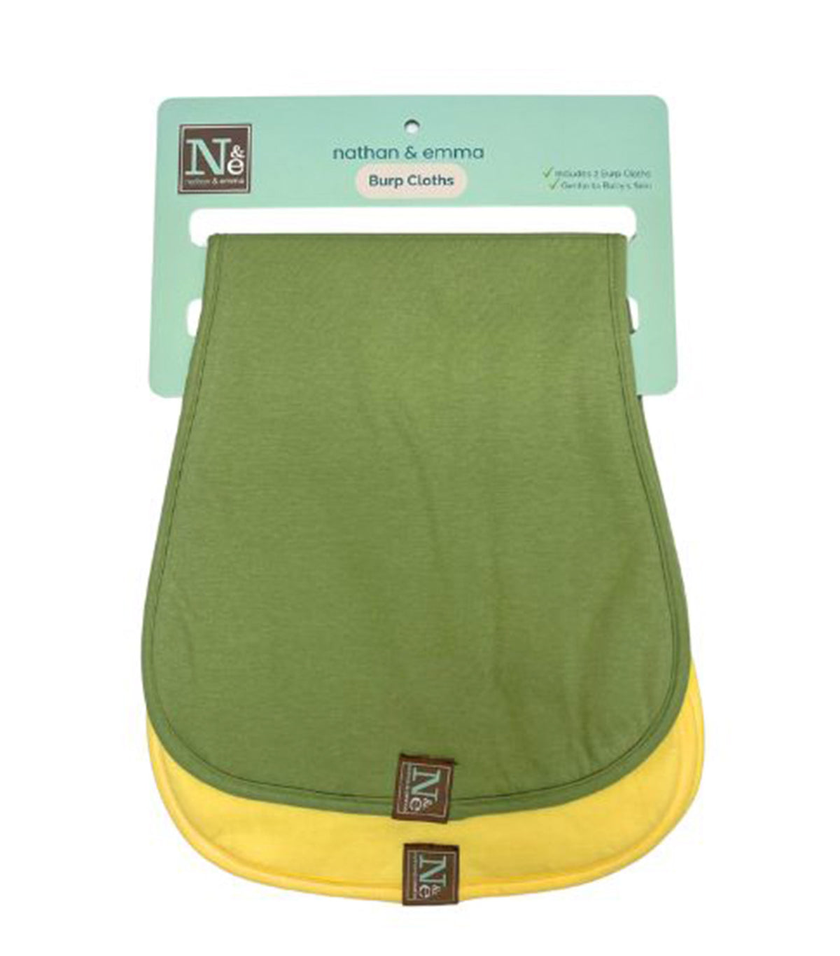 Burp Cloth Cotton/Fleece Bib Green/Yellow