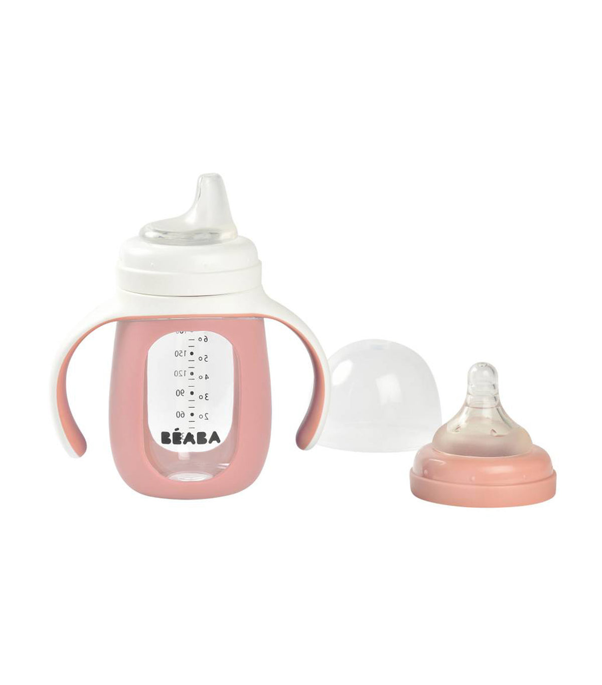Glass Learning Bottle Pink