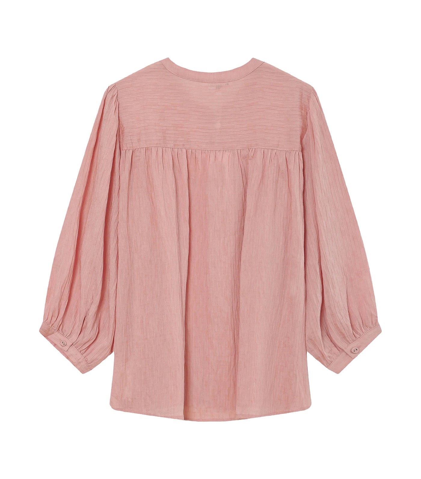 Vanille Loose Blouse with Balloon Sleeves Pink