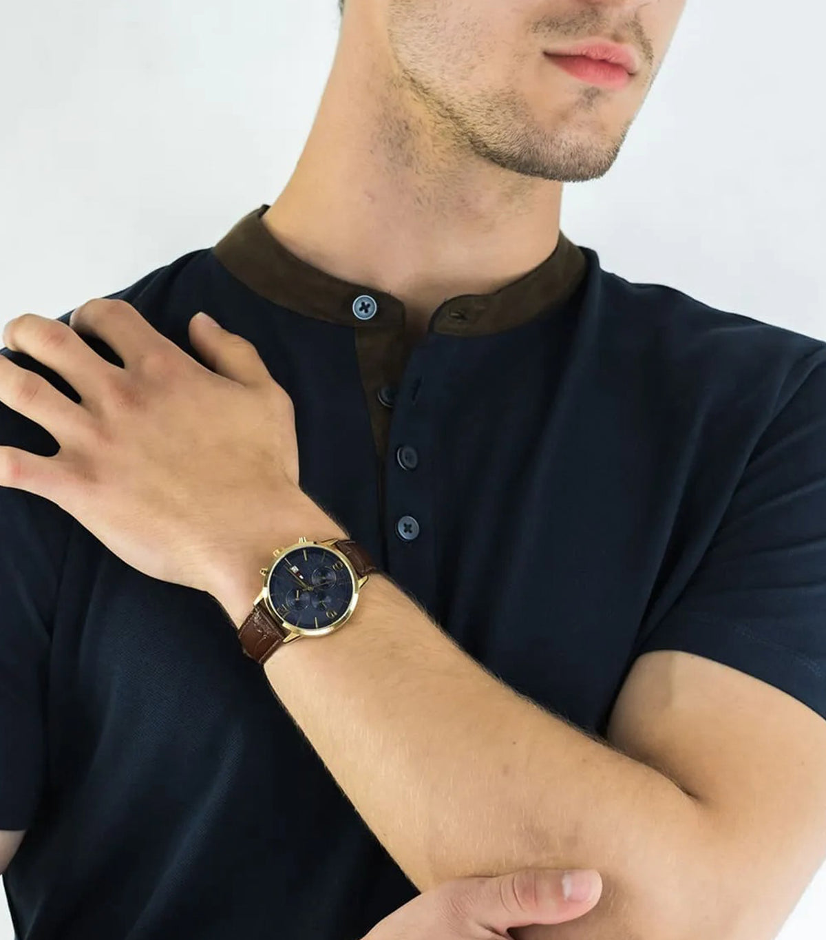 Liam 1710359 Leather Watch Gold and Brown