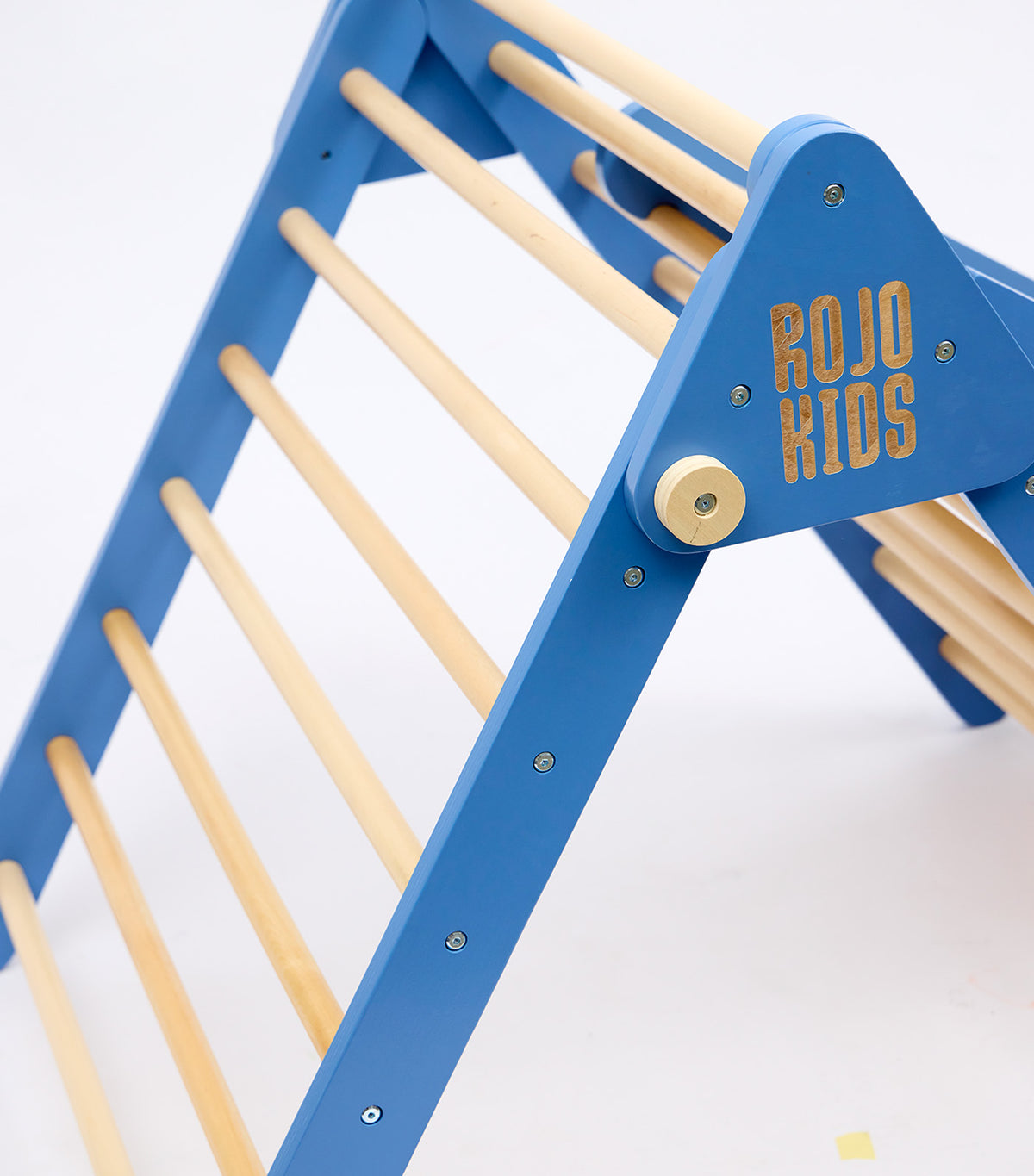 Pikler Triangle with Slide and Climb Board Blue