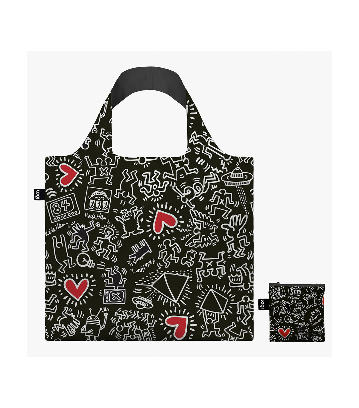 KEITH HARING Recycled Bag Black Pattern