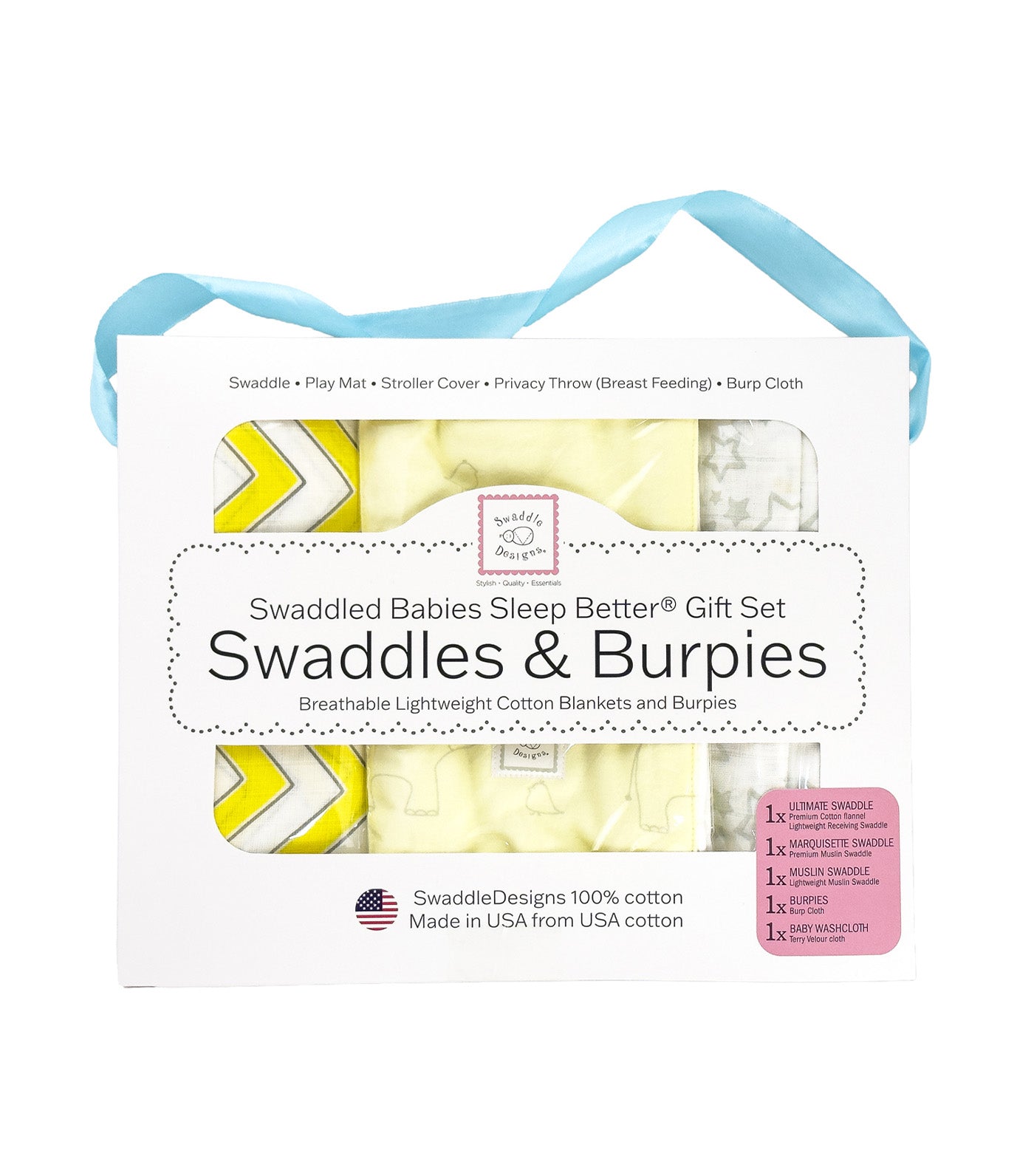 Babies Sleep Better® Swaddles & Burpies Gift Set YL003