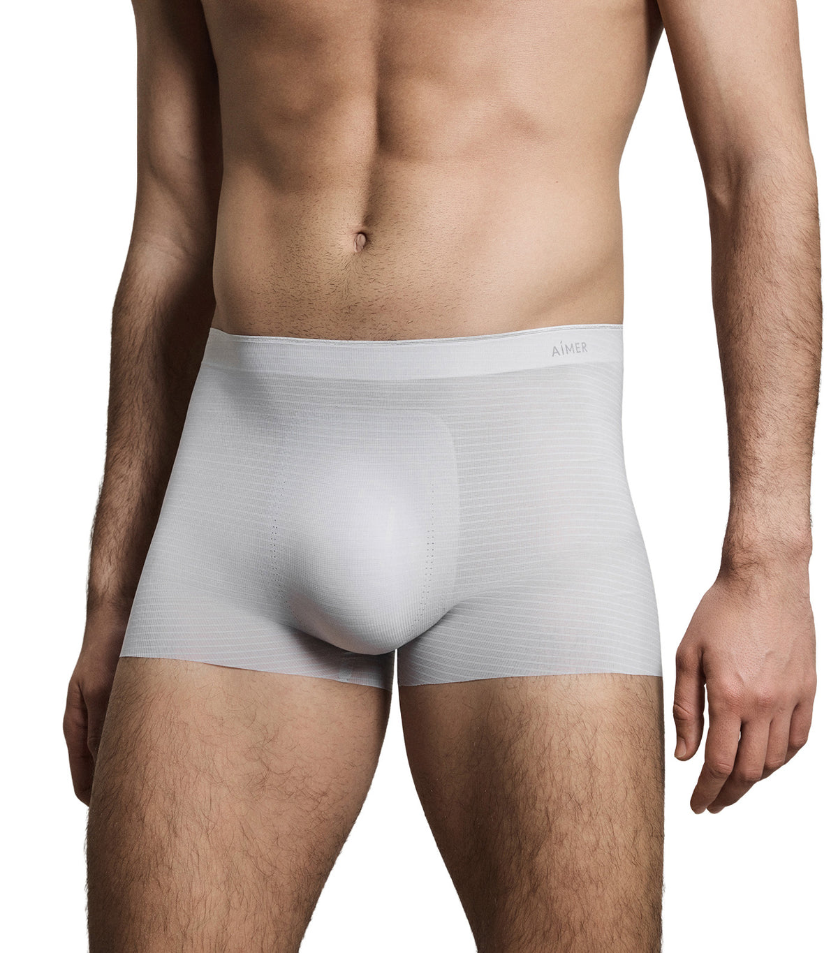 U-Shape Cooling Elastic-Waistband Trunk Light Gray