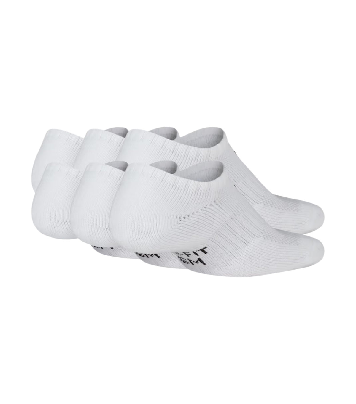 Performance Cushioned No-Show Kids' Training Socks White/Black (6 Pairs)