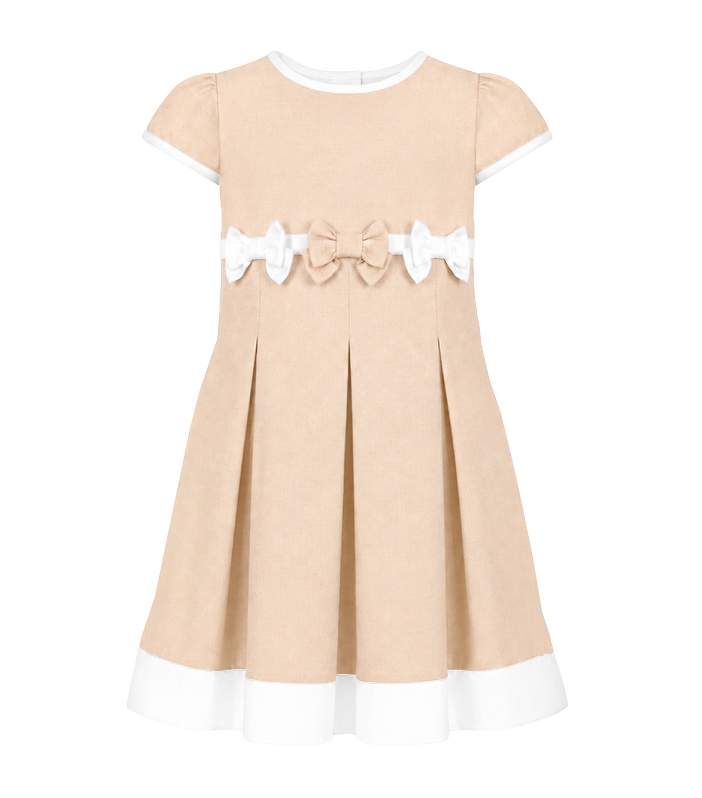 Alaia Girls Pleated Dress Light Beige
