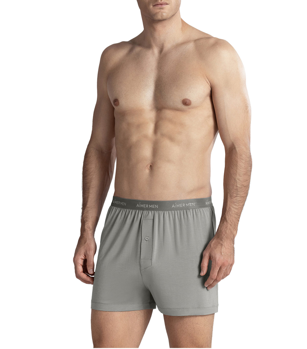 Men's Modal Elastic-Waistband Boxer Gray