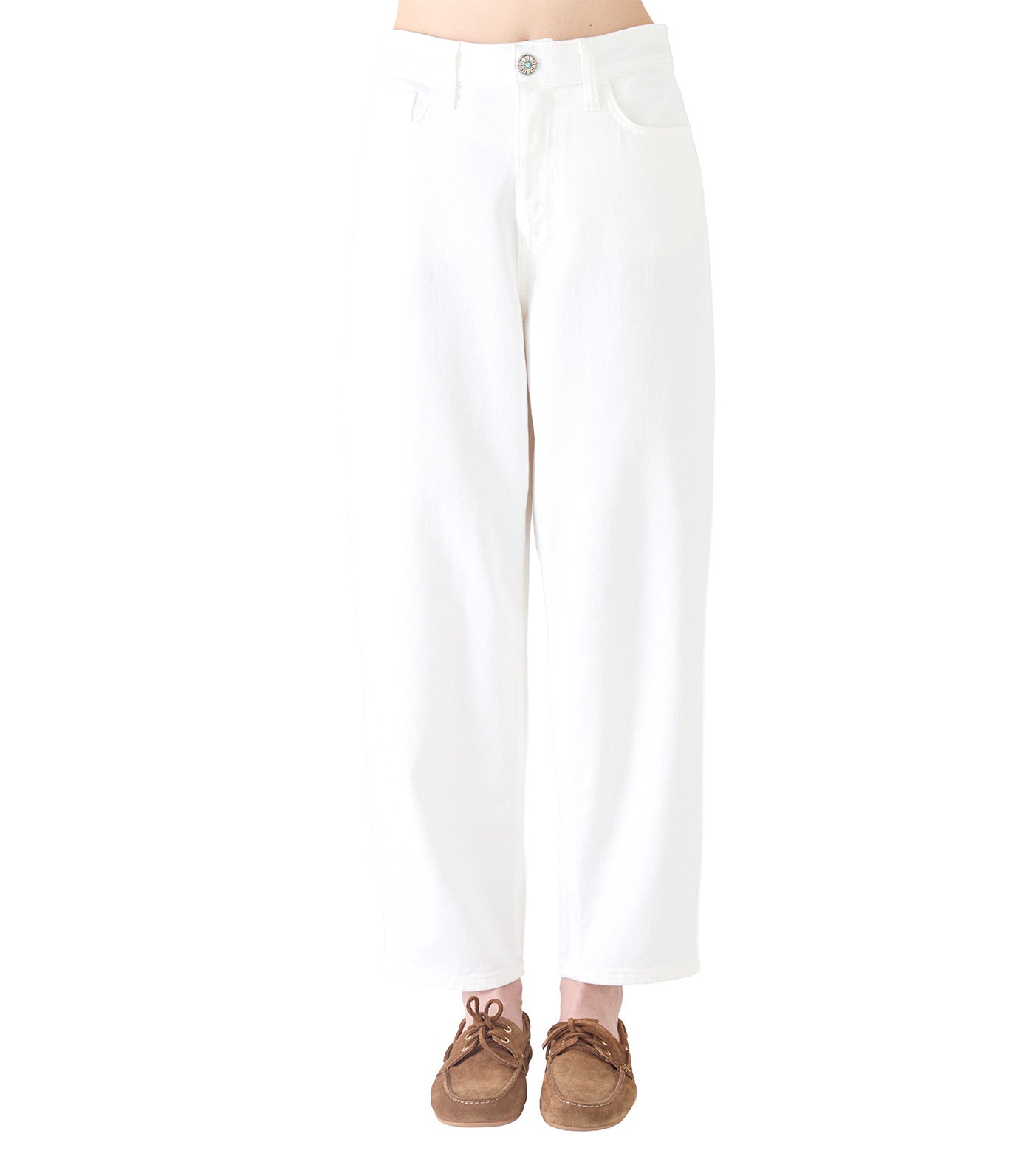 Arch Cropped Drill Stretch White