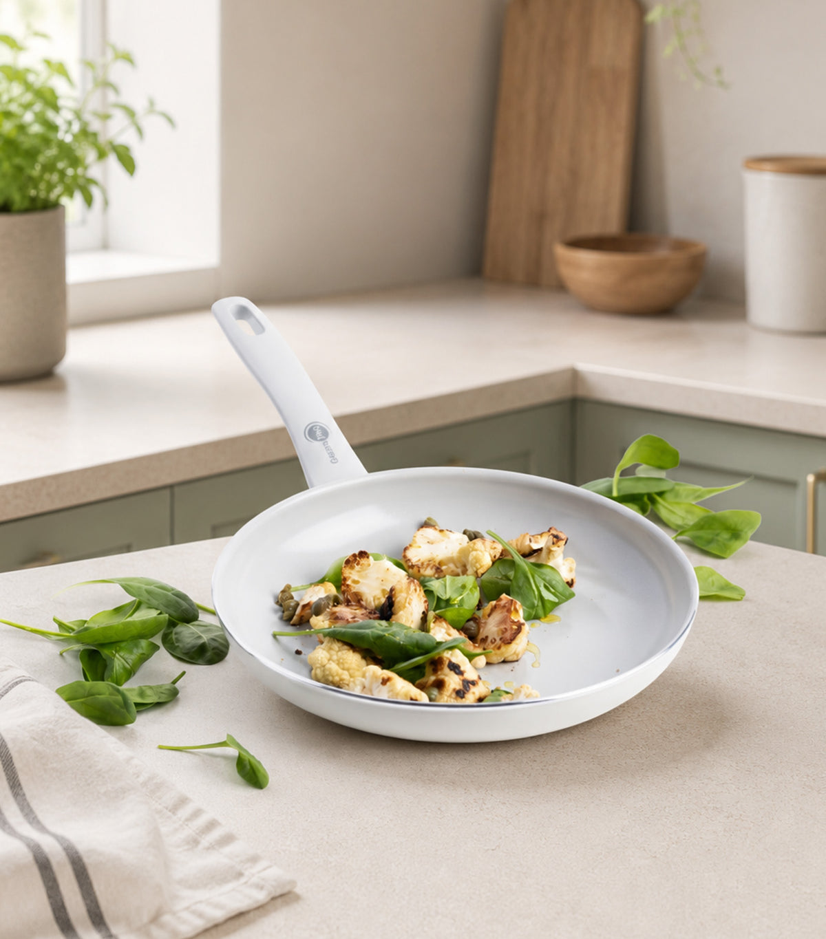 Delight Open Frypan Cream White
