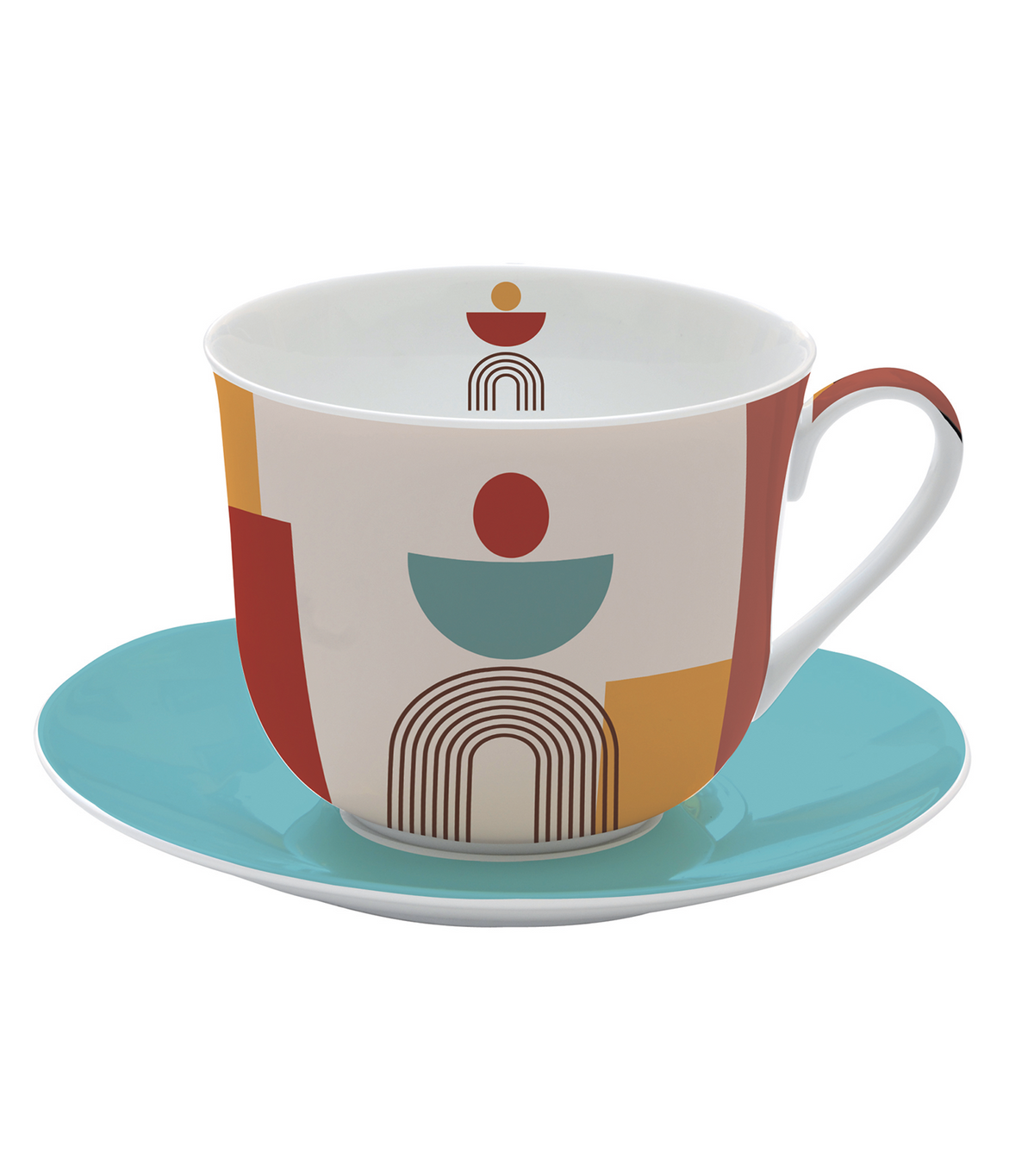 Illusion Porcelain Breakfast Cup and Saucer