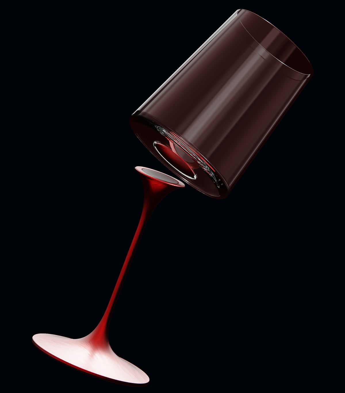 SplitGlass - Tumbler - Red Wine Cup - Set of 2 Glasses Red