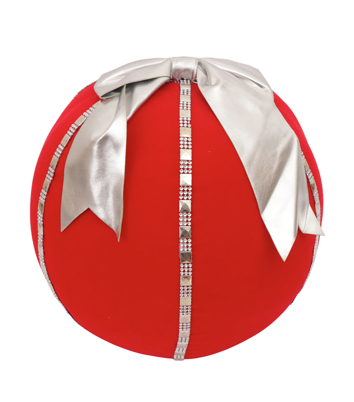 Christmas Ball Standee Bow Silver